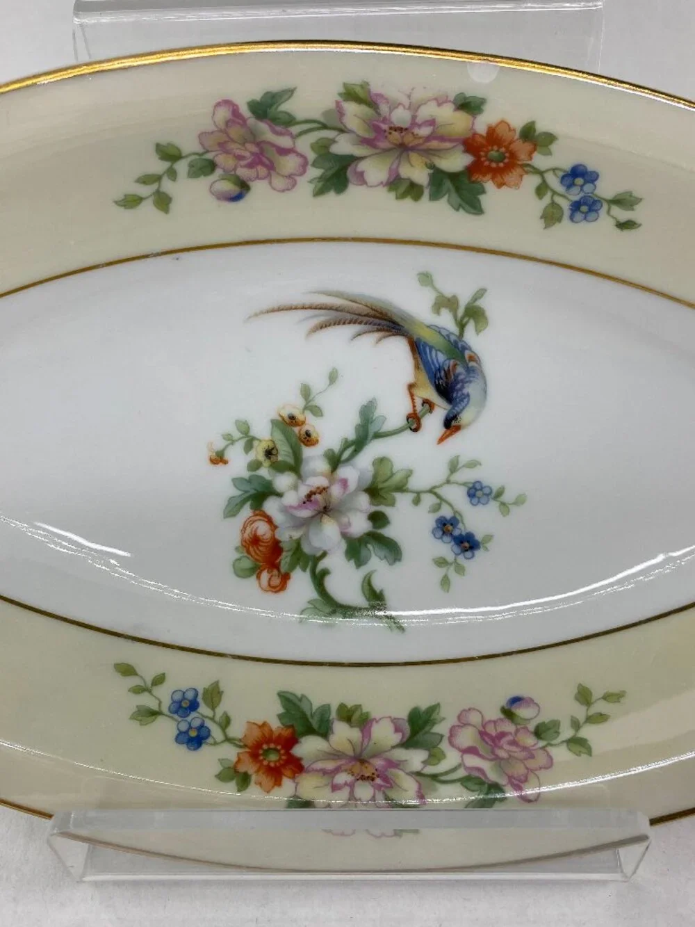 Antique 1920's Imperial Heinrich & Co Selb Bavaria Relish Dish Songbird